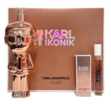 Karl Lagerfeld Ikonik 3-pc Gift Set for Women: 3.3 oz + 0.25 oz + 0.15 oz mini EDP