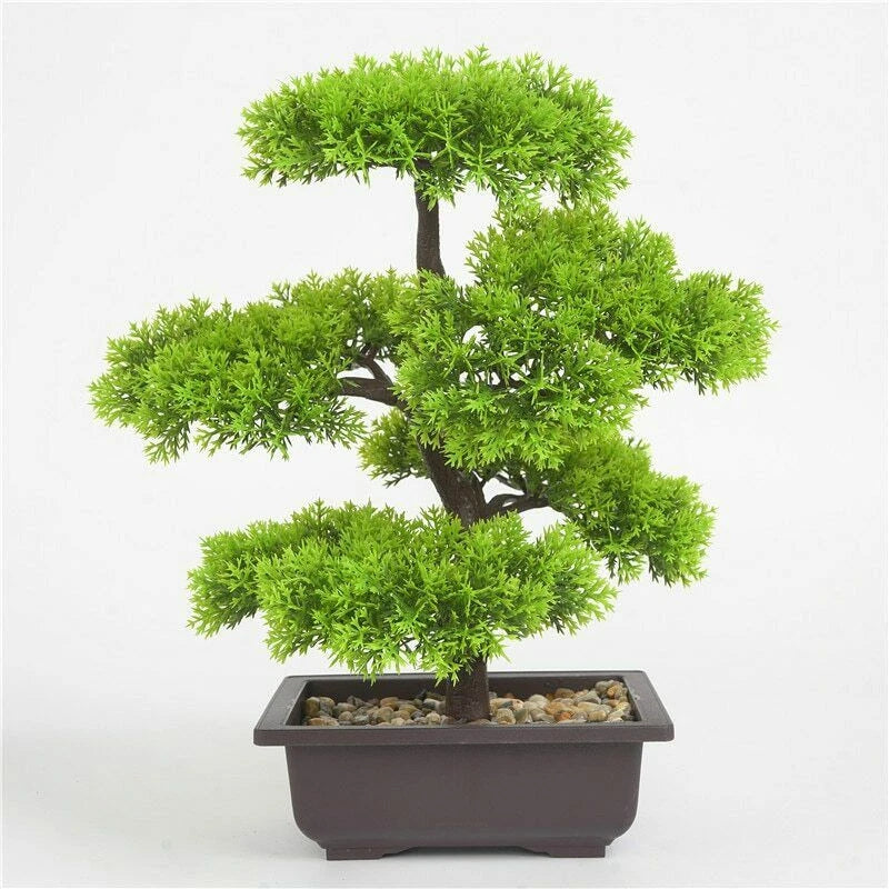 33cm Artificial Plants Pine Bonsai Tree Potted Ornament Home Decoration Green Plant