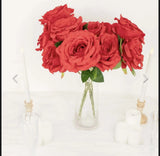 Red 2 Bushes 30" ARTIFICIAL Faux Silk Rose FLOWERS Bouquet Wedding Decorations Bouquet