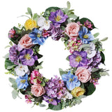 24 Inch Spring Summer Wreaths for Front Door, Spring Summer Door Wreaths, Artifi Hydrangea
