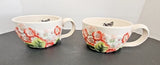 Edie Rose Home Hydrangea Collection Floral Cappuccino Mug Set Of 2 - New in Box Hydrangea