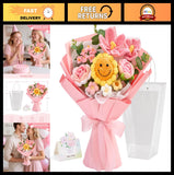 Handmade Crochet Flower Bouquet - Perfect Valentine's Day Gift for Her, Mom, Wif Sunflower