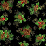 Pinecone Berry Bouquet Tossed Cotton Fabric Bouquet