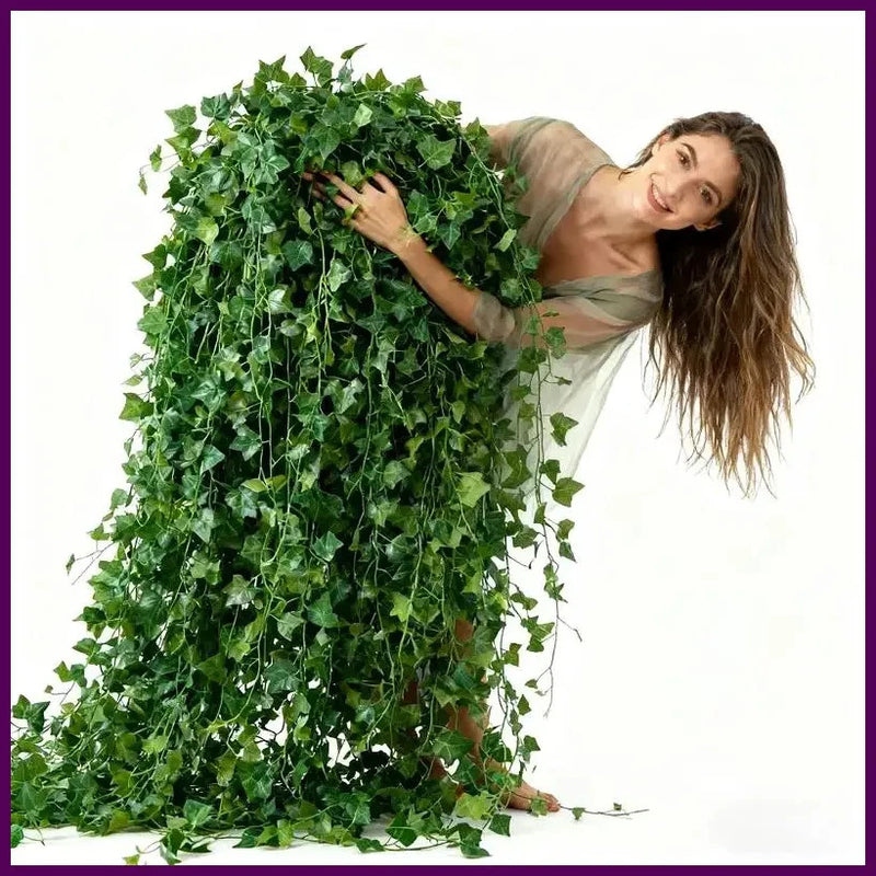 24 PCS Total 19m/755inch Ivy Garland for Home Living Room Wall Decoration Green Plant