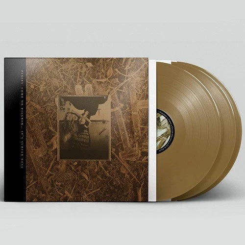 Gold vinyl LP with matching album cover sleeve, gatefold-style front art visible