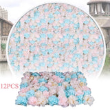 12PCS Artificial Flower Wall Panel White Hydrangea Rose Wedding Backdrop Decor. Hydrangea