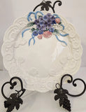 FITZ and FLOYD Victorian Lace Blue Hydrangeas In Relief 13Ó 1993 Hydrangea