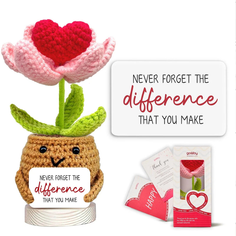 Handmade Positive Heart Flower Crochet - Never Forget The Different That You ... Sunflower