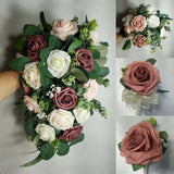 Mauve Dusty Rose Eucalyptus Bridal Wedding Bouquet Accessories Bouquet