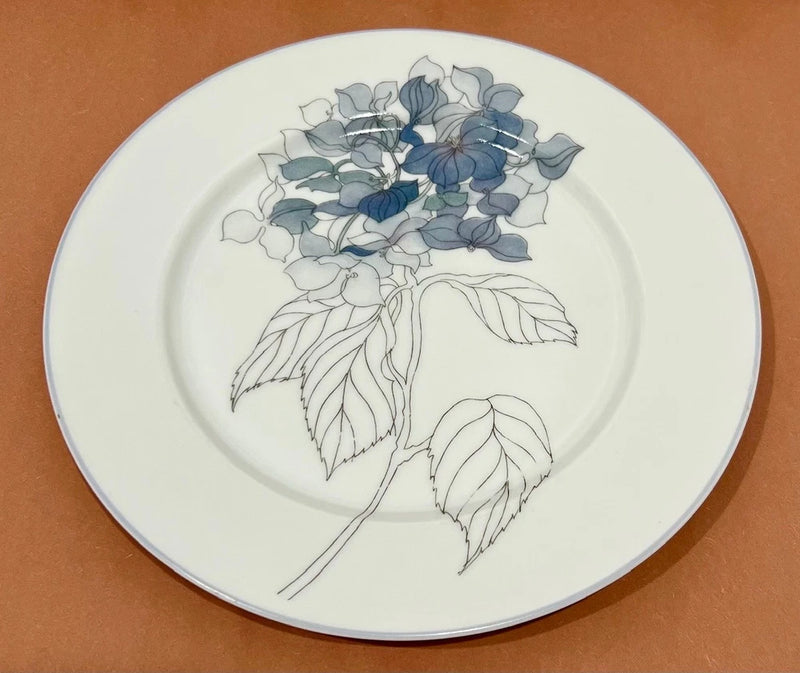 BLOCK SPAL Portugal WATERCOLORS Pattern 8" SALAD PLATE ~ Hydrangea Flowers Hydrangea