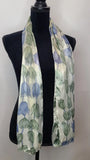 Scarf Blue Green Tulip Carnation Floral 59