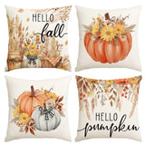 RABUSOFA Hello Fall Pumpkin Floral Dried Pampas Grass Throw Pillow Covers,20x... Pampas Grass
