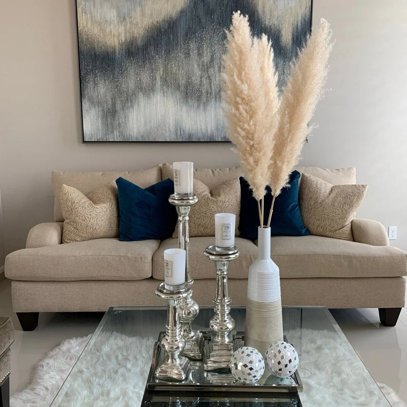 Dried Large Pampas Grass Decor Tall, 3 Pc Set, 43in/110cm Pampas Grass
