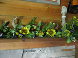 4.5'Sunflower,fern & Lavender Garland, New in box Sunflower