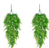 2PCS Artificial Hanging Boston Fern Plants Fake Hanging Greenery Plant Green Plant
