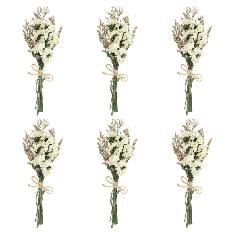 6 Pcs Mini Forget-me-not Dried Flower Bouquet Baby's Breath Boho White Dried Flower