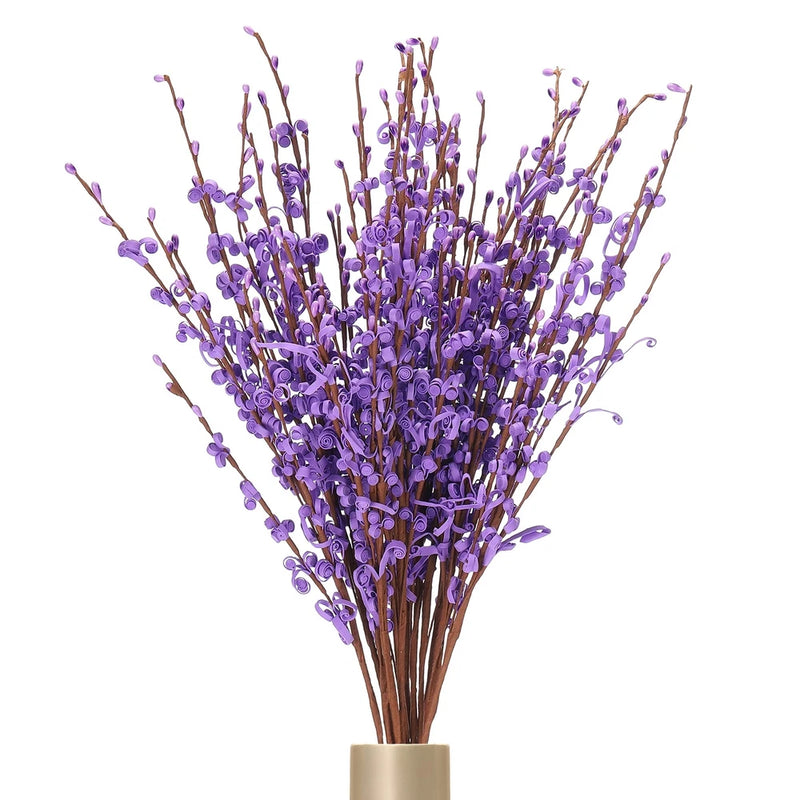 Tall artificial jasmine flower stems with lavender purple blossoms on green stems
