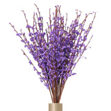 12Pcs Tall Jasmine Flower for DIY Floral Art Plant(Lavender Mist) Green Plant