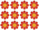 Orange Daisy Flower Patch Embroidered Cut out Iron on Sew on Lot of 12 Daisies
