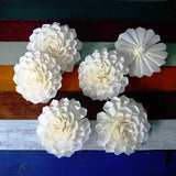 6 Dahlias Artificial Sola Wood Flower Diffuser Flowers 10 cm Dia. For Craft Sunflower