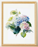 Floral Art Print, Hydrangea Floral Wall Art Print, Botanical Wall Art Decor #125 Hydrangea