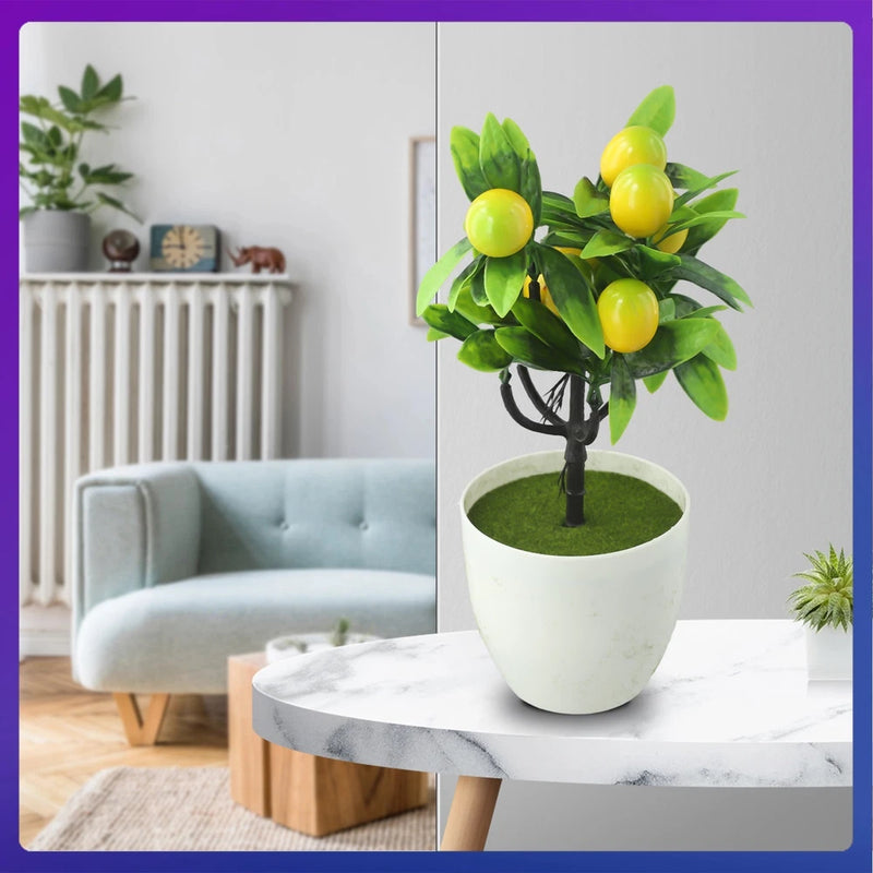 Artificial Lemon Tree Artificial Potted Flowers False Plant Diameter 18cm Green Plant