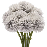 Artificial Flower Heads Silk Chrysanthemum Hydrangea Gray Faux 12Pcs Hydrangea