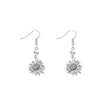 Vintage Gold Sunflower Earrings for Women Sun Flower Dangle Earrings (pearl silv Sunflower