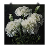 White Carnations Flower Art Print, Flower Painting, Flower DŽcor 13 Carnation
