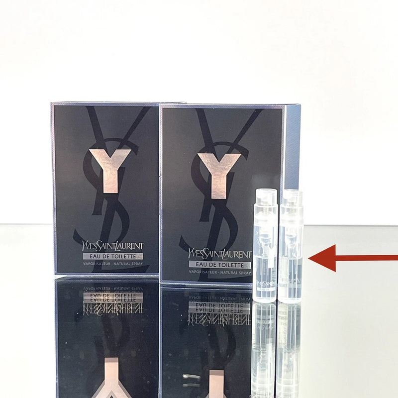 2PCS) Yves Saint Laurent YSL Y Men Cologne .04oz-1.2ml EDT Spr Sample Vial (C61 EDT