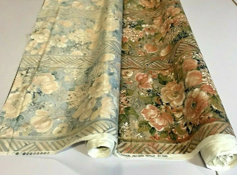 SOFT FURNISHING COTTON FABRICS : POT POURRI : $$8.00 per metre: #BM60 A.B Flowering Plants