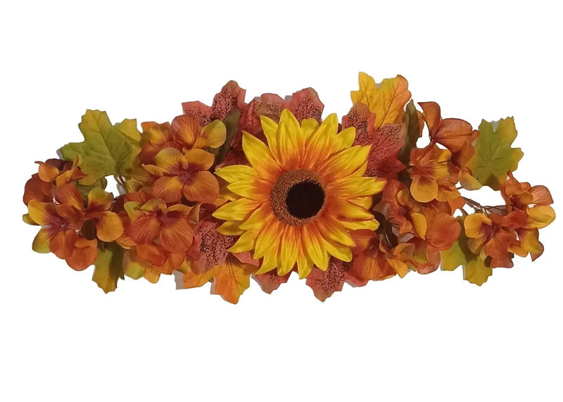 Foliage & Sunflower 18" Swag Silk Flower For Wall Door Arch Window Home Decor Sunflower