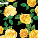 Flowers of Friends Yellow Roses on Stem cotton quilt fabric Benartex 14509-12 Flowering Plants