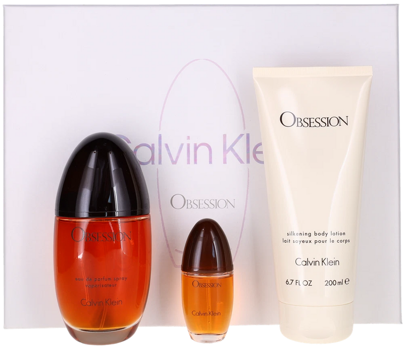 Obsession by Calvin Klein Women Set: EDP + Mini EDP + BL 3.4+0.5+6.7oz New EDP