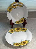 H529~ Royal Norfolk SunFlower Salad Plates Ceramic 7.5Ó Set Of 2 Sunflower