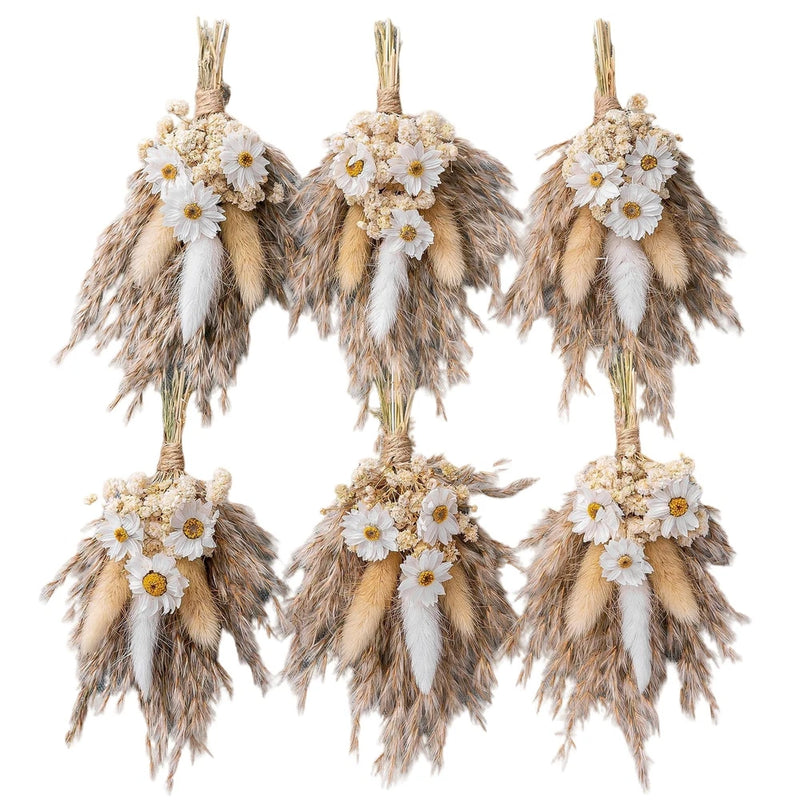 xin's convey Mini Dried Flower Bouquet Set of 6, Small Pampas Grass, Bohemian... Pampas Grass