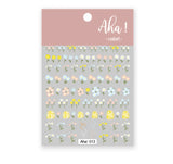 Flower daisy Pink Blue Yellow White 3D Engraved Nail Art Stickers NH20 Daisies