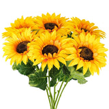 Artificial Sunflower Bouquet, 6 Packs 25.5inch Long Stems Yellow Silk Flowers... Sunflower