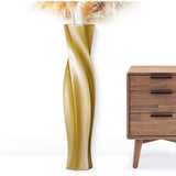 23.6" Tall Floor Vase Black Twist Hexagon Resin Gold Pampas Grass Decor Pampas Grass