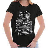 La Familia Chicana Cholo Low Rider Roses Graphic T Shirts for Women T-Shirts Roses