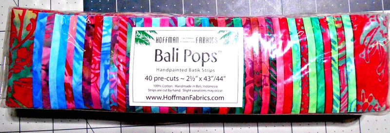 HOFFMAN BALI POPS BATIKS#BR-608-MACARSTON "40-2.5" STRIPS  BTJR Flowering Plants