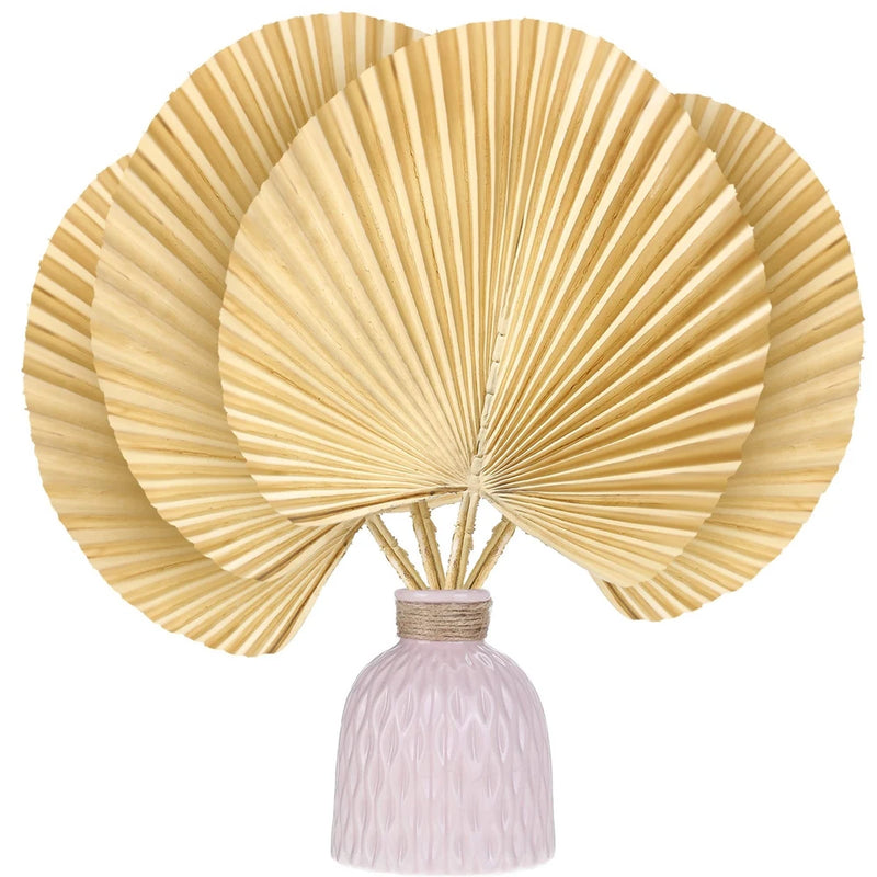 8 Pieces Dried Palm Leaves Artificial Plastic Dried Palm Fans Boho Flowers Ca... Pampas Grass