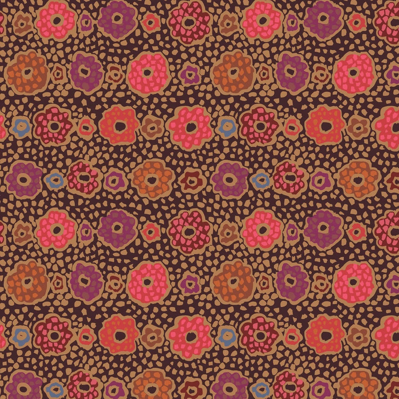 1/2 Yard - Kaffe: From the Archives | Samarkand - Charcoal by Kaffe Fassett Flowering Plants