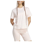 adidas Essentials Crew Neck Short Sleeve T-Shirt Womens Pink Casual Tops JH3694- Roses