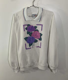 Vintage Sweater Sweatshirt 90s Hydrangea Flower Large Hydrangea