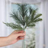 Lot of 4 Artificial Pine and Cedar Greenery 13" Picks Green Plant