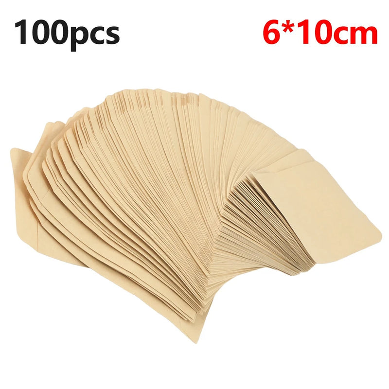 Beige kraft paper plant envelopes, 6x10cm, set of 100