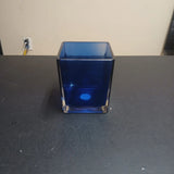 Blue Square Glass Planter Flower Pot Vase Plants Container Heavy Flowering Plants