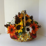 Fall Sunflower Pinecone Basket Arrangement Autumn Centerpiece Home Decor Gift Sunflower