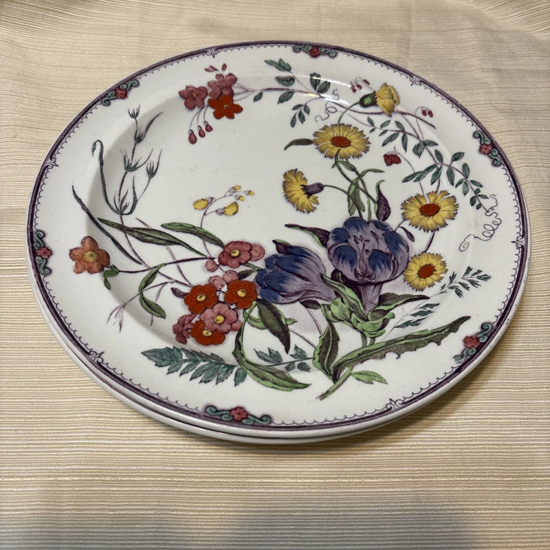Wedgwood Etruria Ranunculus Floral Pattern  10 inch Luncheon 3 Plates Ranunculus
